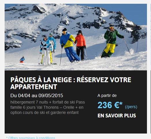 l'offre ski a paques d ela station val thorens