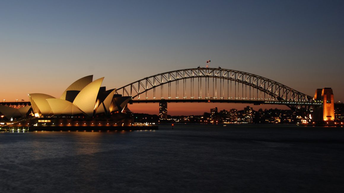 port de Sydney de nuit