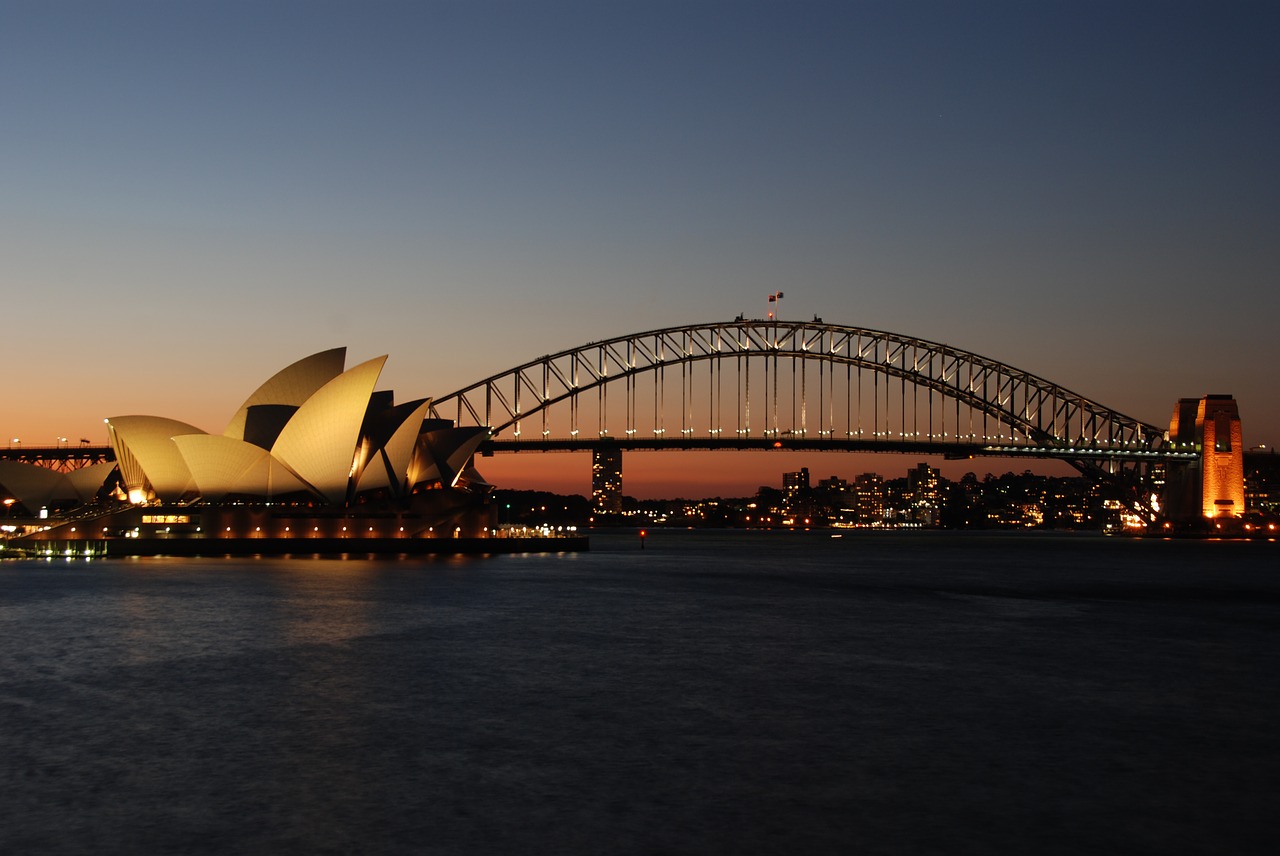 port de Sydney de nuit